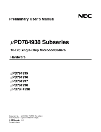 Datasheet UPD784038 manufacturer NEC